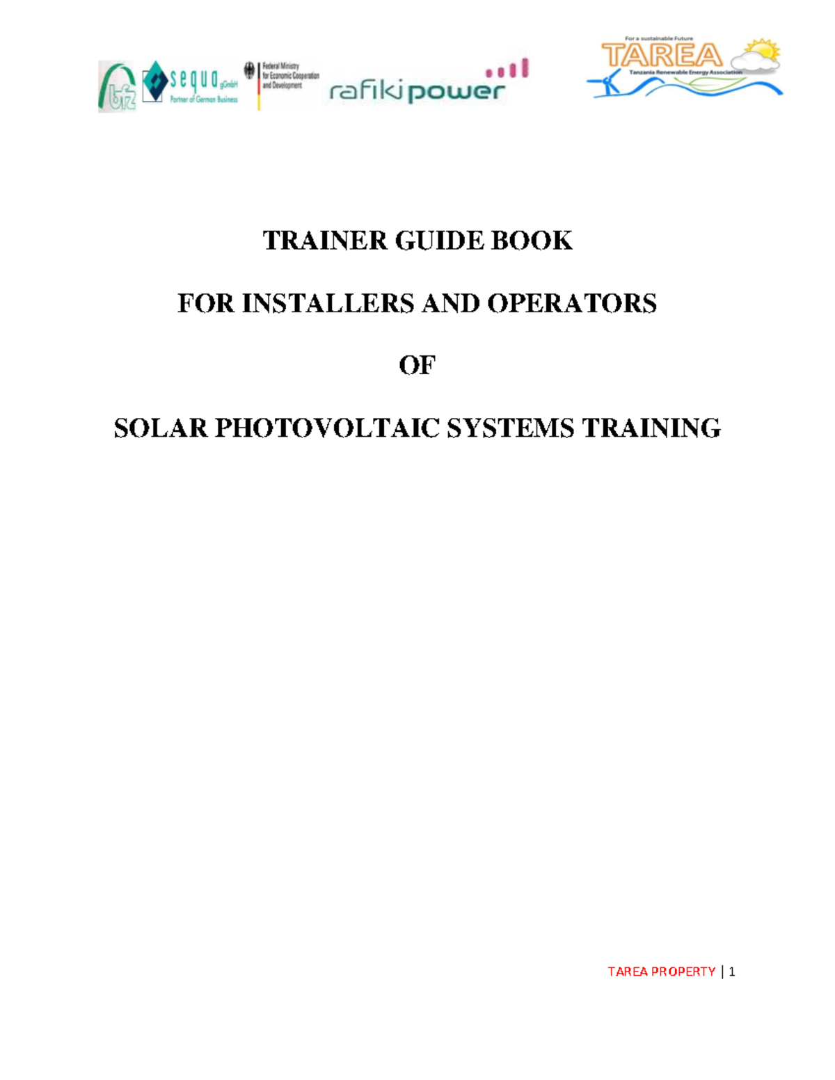 Trainer Guide: Solar Photovoltaic Systems - Lecture Notes 1 - Studocu