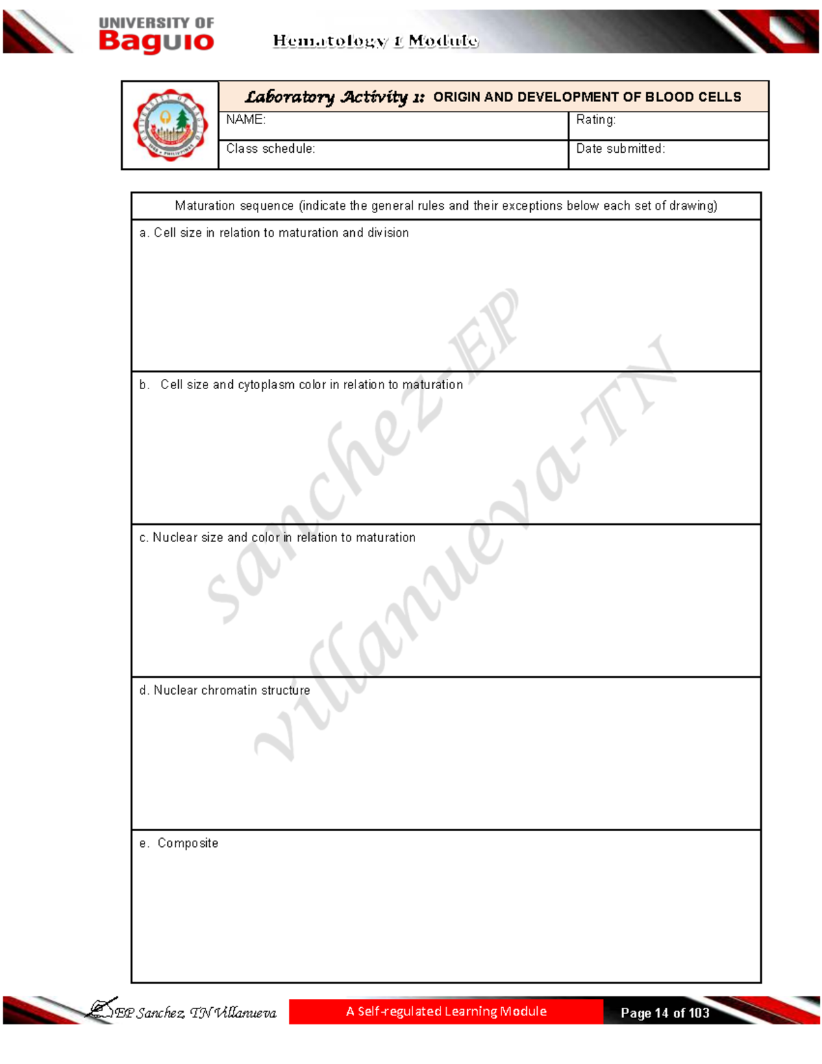 Laboratory Activities on Blood Cell Analysis and Hematology Techniques ...