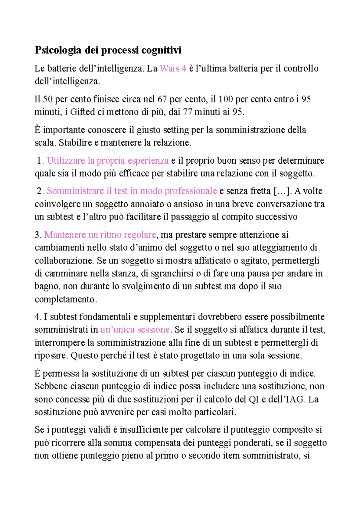 Psicologia dei processi cognitivi - La Wais 4 è l’ultima batteria per ...