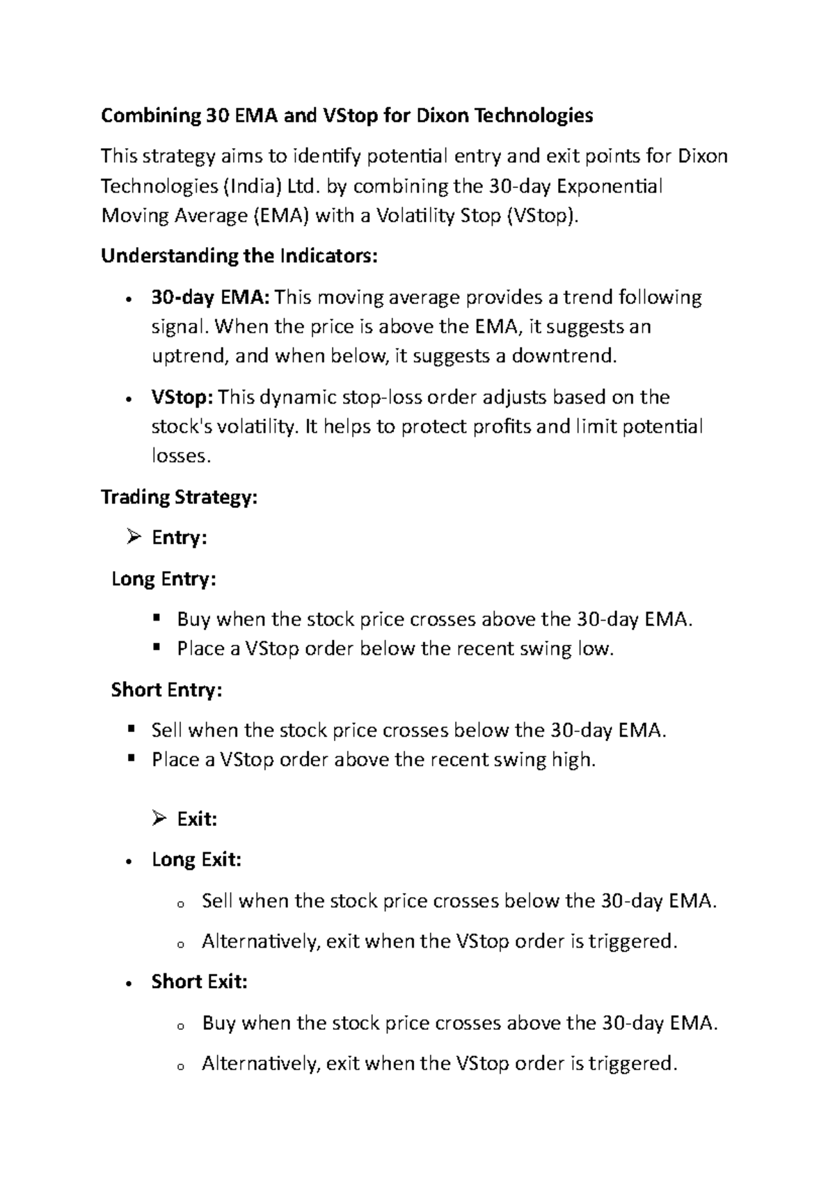 2nd document - about share market - Combining 30 EMA and VStop for ...