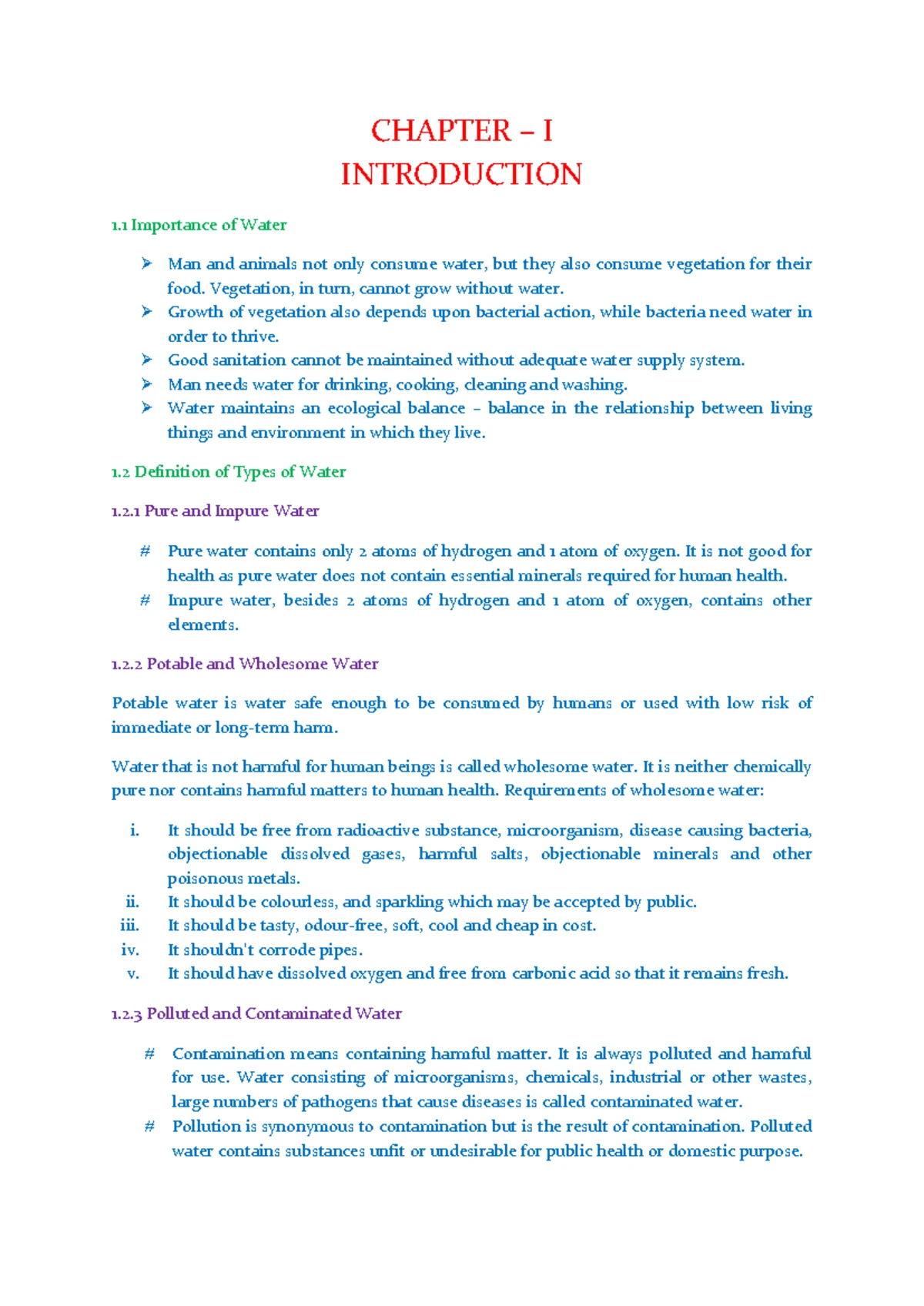 Water Supply and Sewage System: Unit 4 Overview and Key Concepts - Studocu