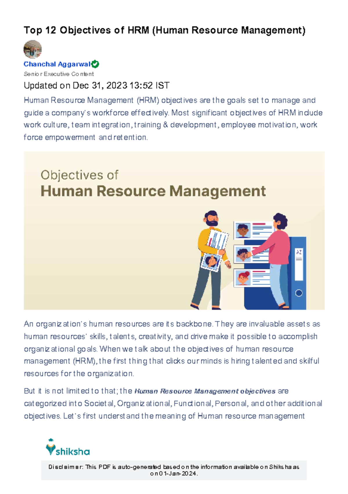 HRM Objectives: Key Goals for Managing Workforce Effectively - Studocu