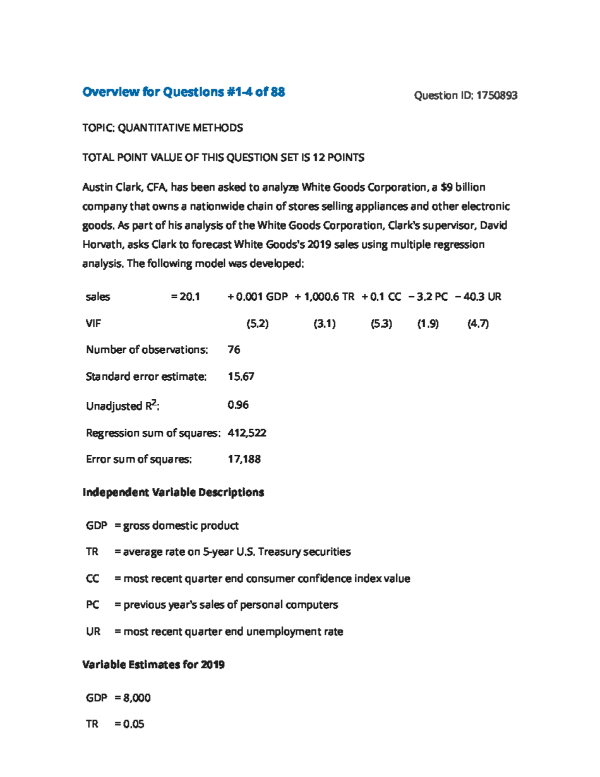 CFA2 Mock Exam 1 2025: Quantitative Methods & Economics Overview - Studocu