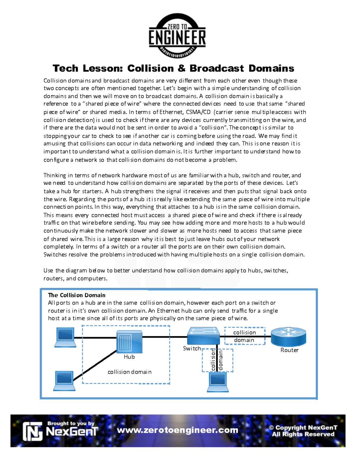 Tech Lesson: Collision & Broadcast Domains Explained - Studocu