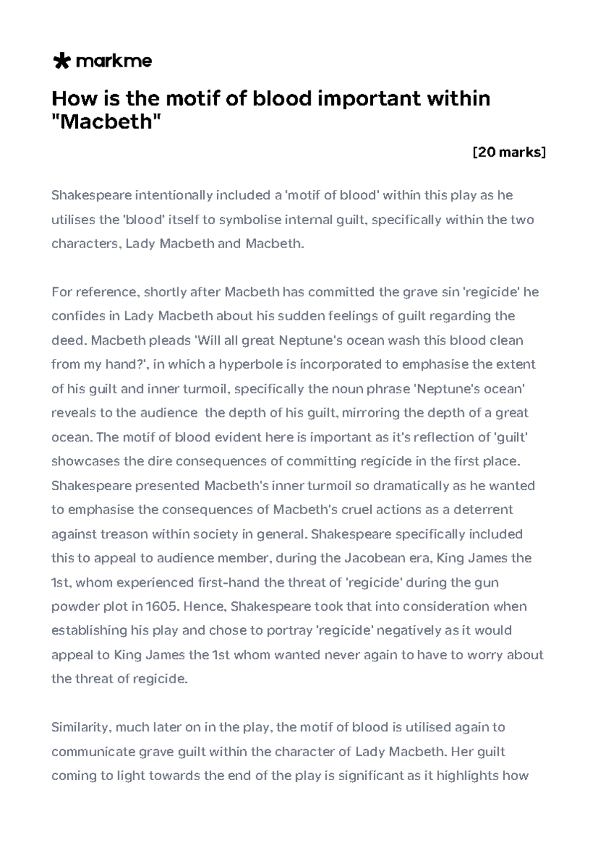 Shakespeare's Blood Motif: Guilt and Consequences in Macbeth (Part B ...