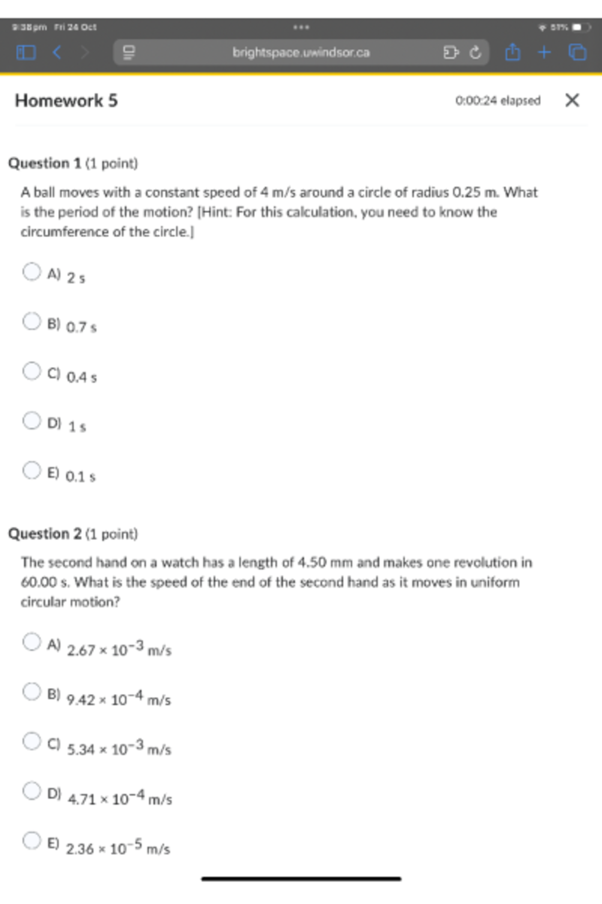 Physics 101: Homework 5 - Circular Motion and Acceleration - Studocu