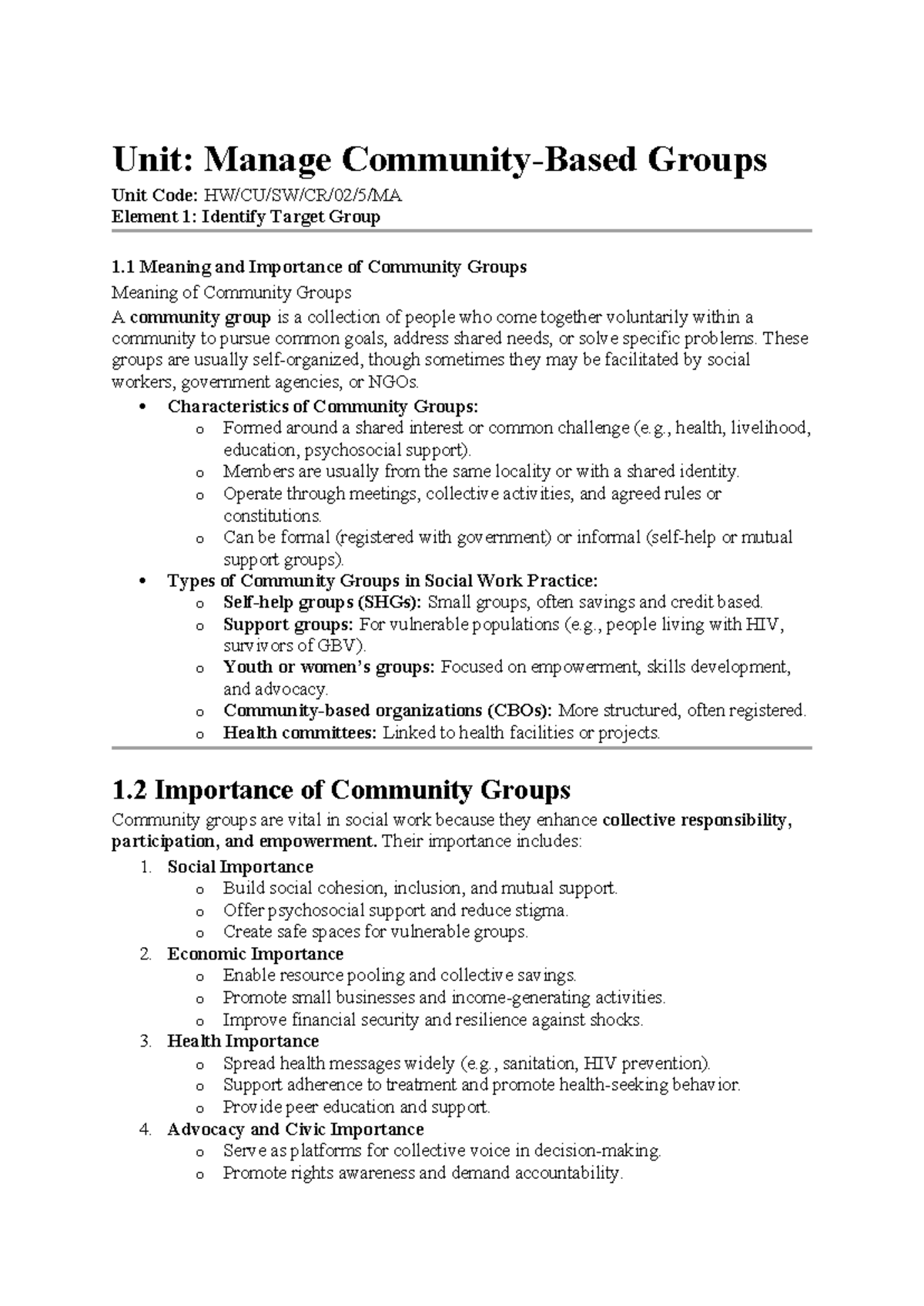 Community-Based Groups: Understanding Their Importance and Dynamics ...