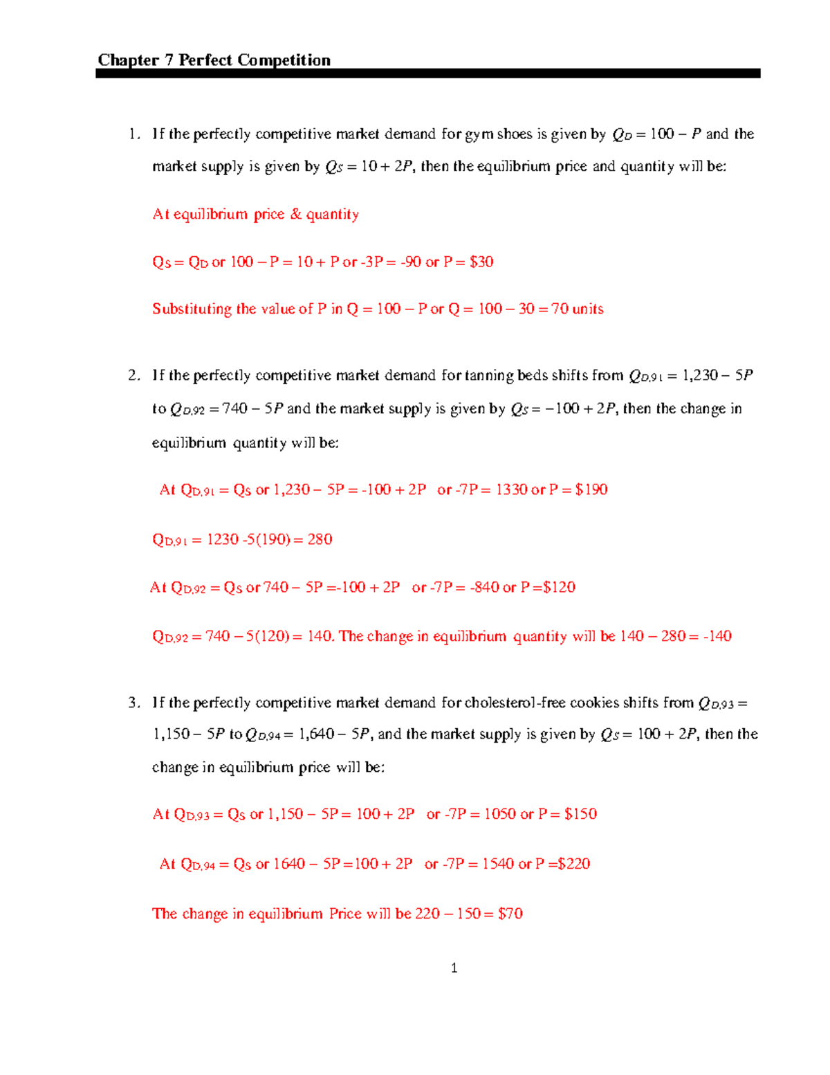 Ch07 Perfect Competition - Equilibrium Analysis and Firm Output - Studocu