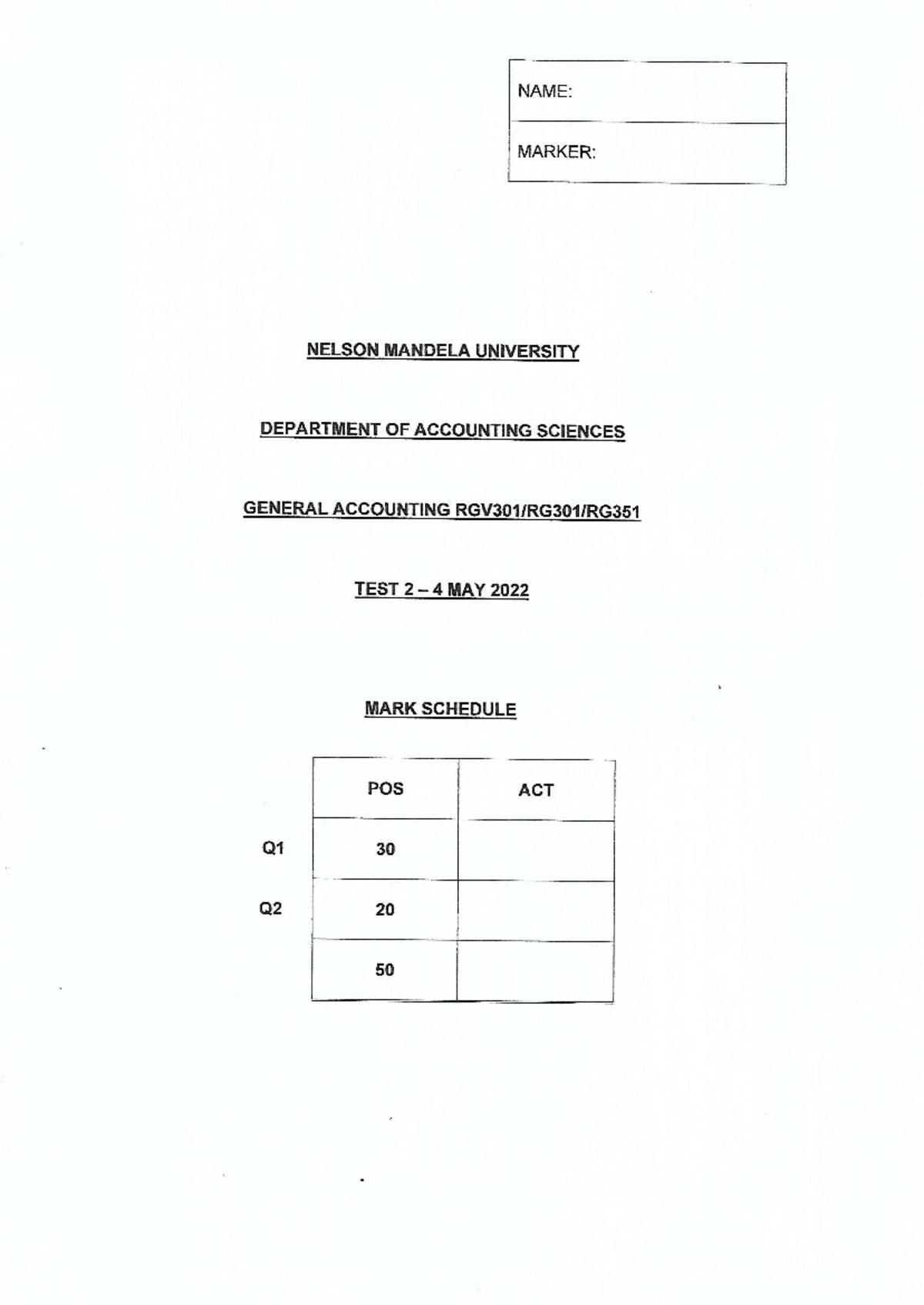 RGV301 Test 2 2022 Collated Solutions and Explanations - Studocu