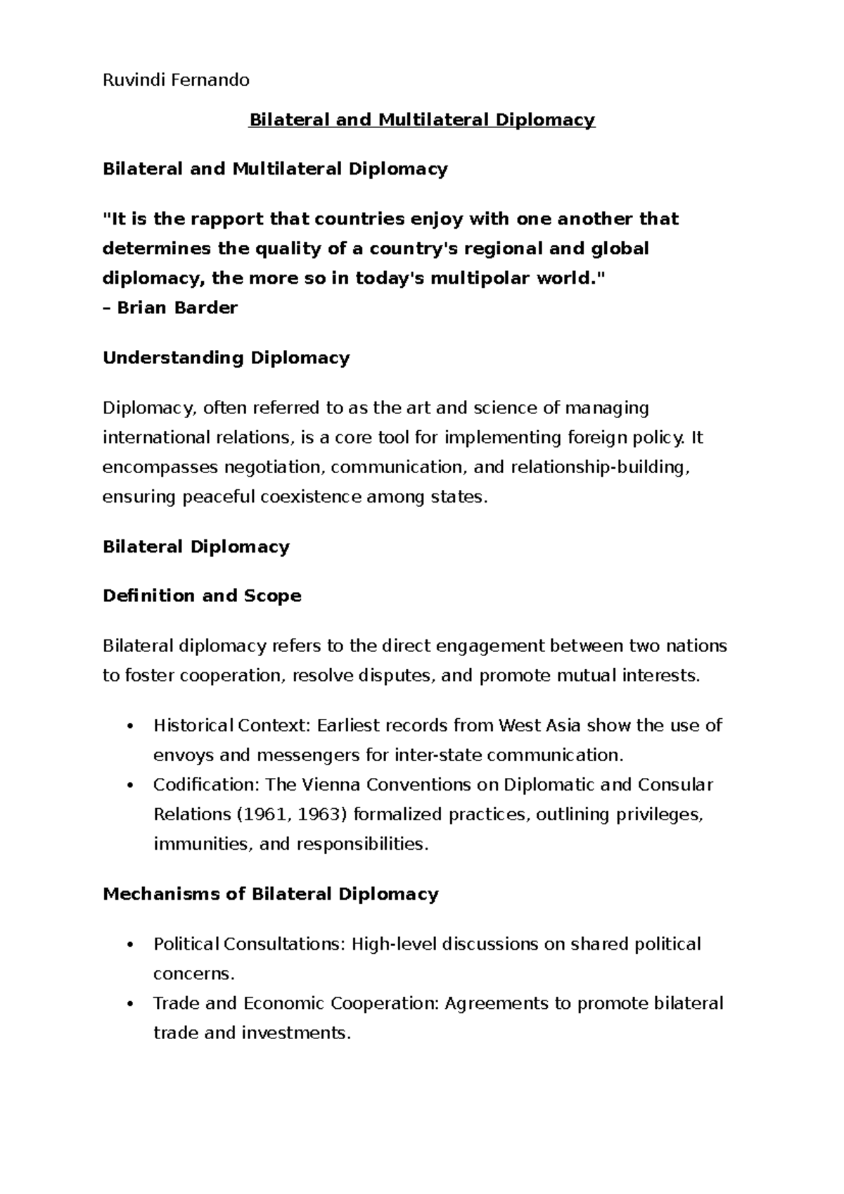 Bilateral and multilateral diplomacy: An overview of strategies and ...