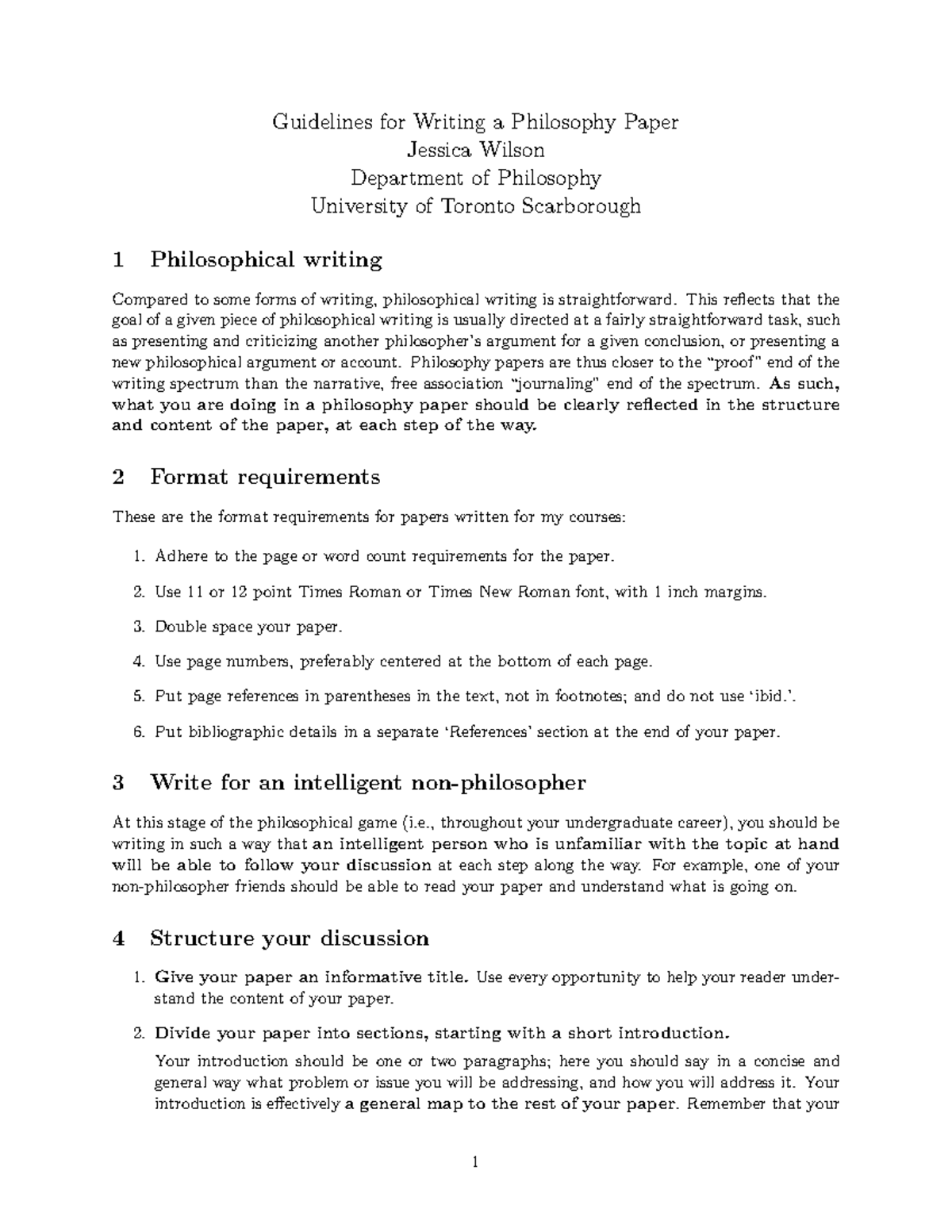 Guidelines for Writing a Philosophy Paper (PHIL 101) - Studocu