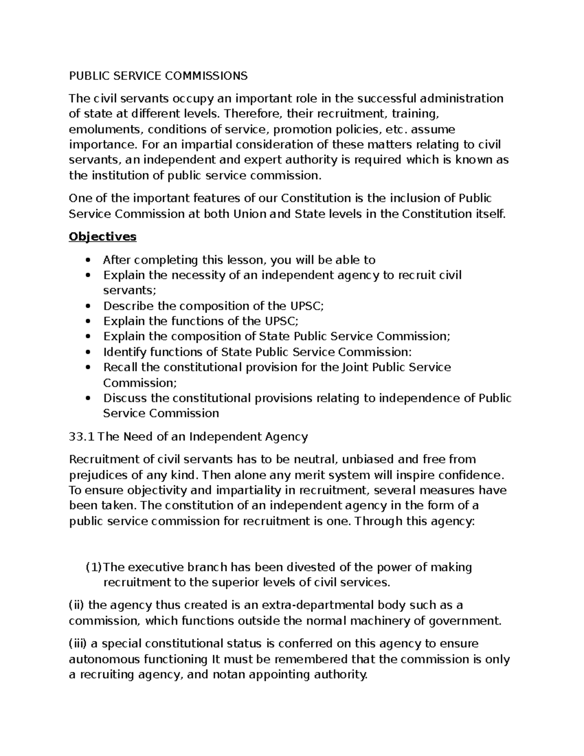 PUBLIC SERVICE COMMISSIONS: Structure, Functions & Independence - Studocu