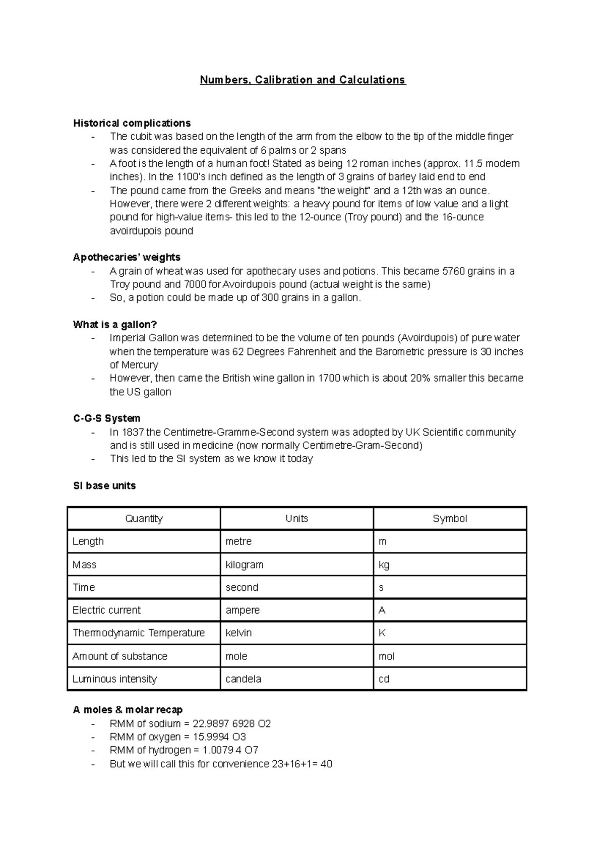 Forensic Science: Numbers, Calibration, and Calculations Guide - Studocu