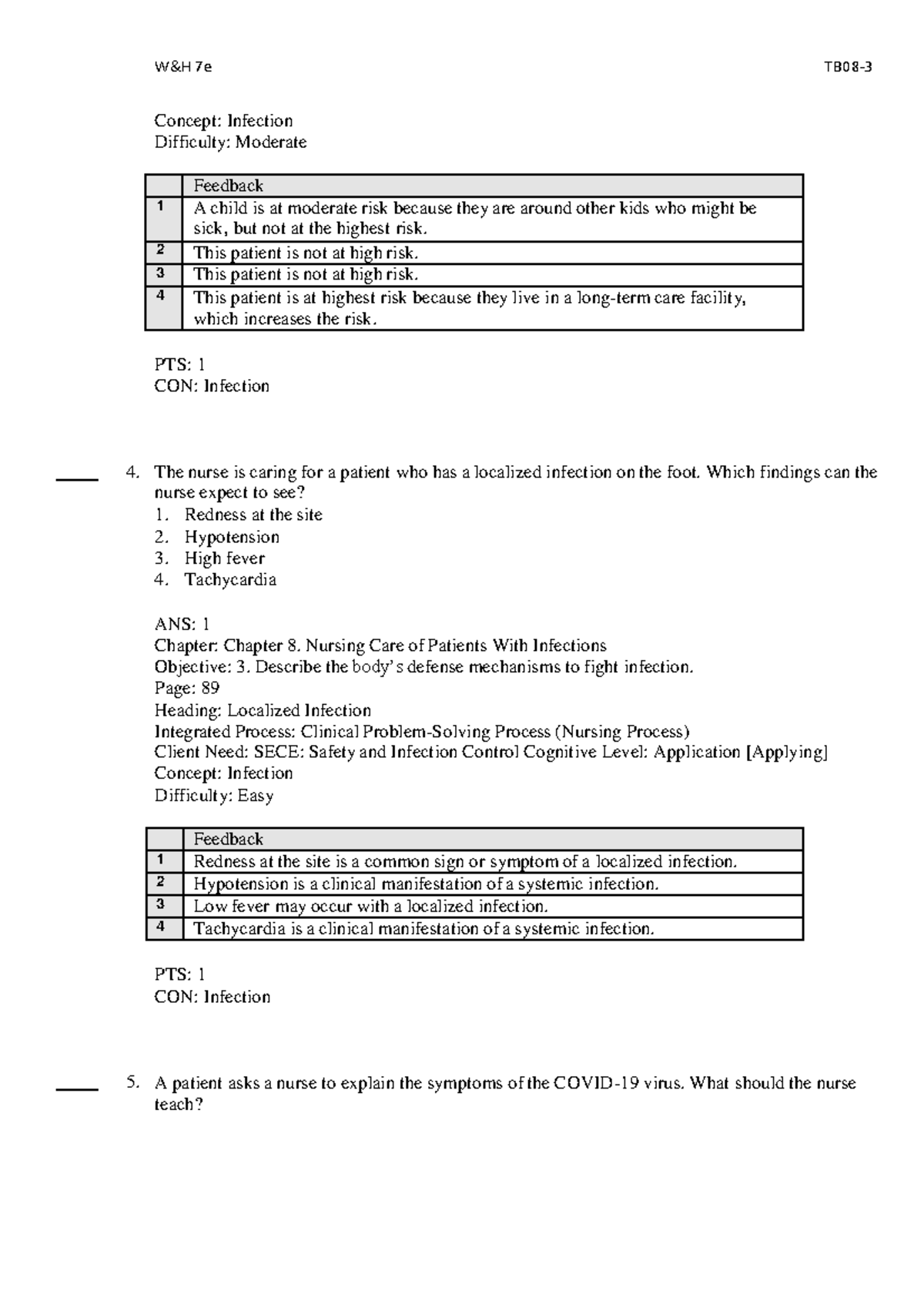 Nursing Care of Patients with Infections: Chapter 8 Notes - Studocu