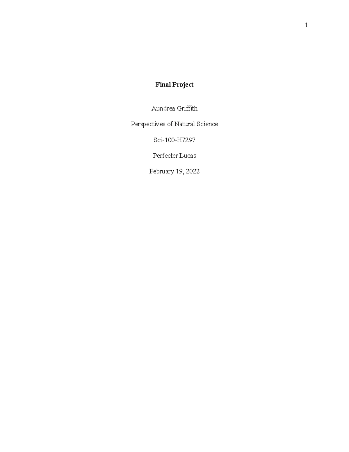 SCI 100 Final Project - Part 1: Natural Science Topic Exploration ...