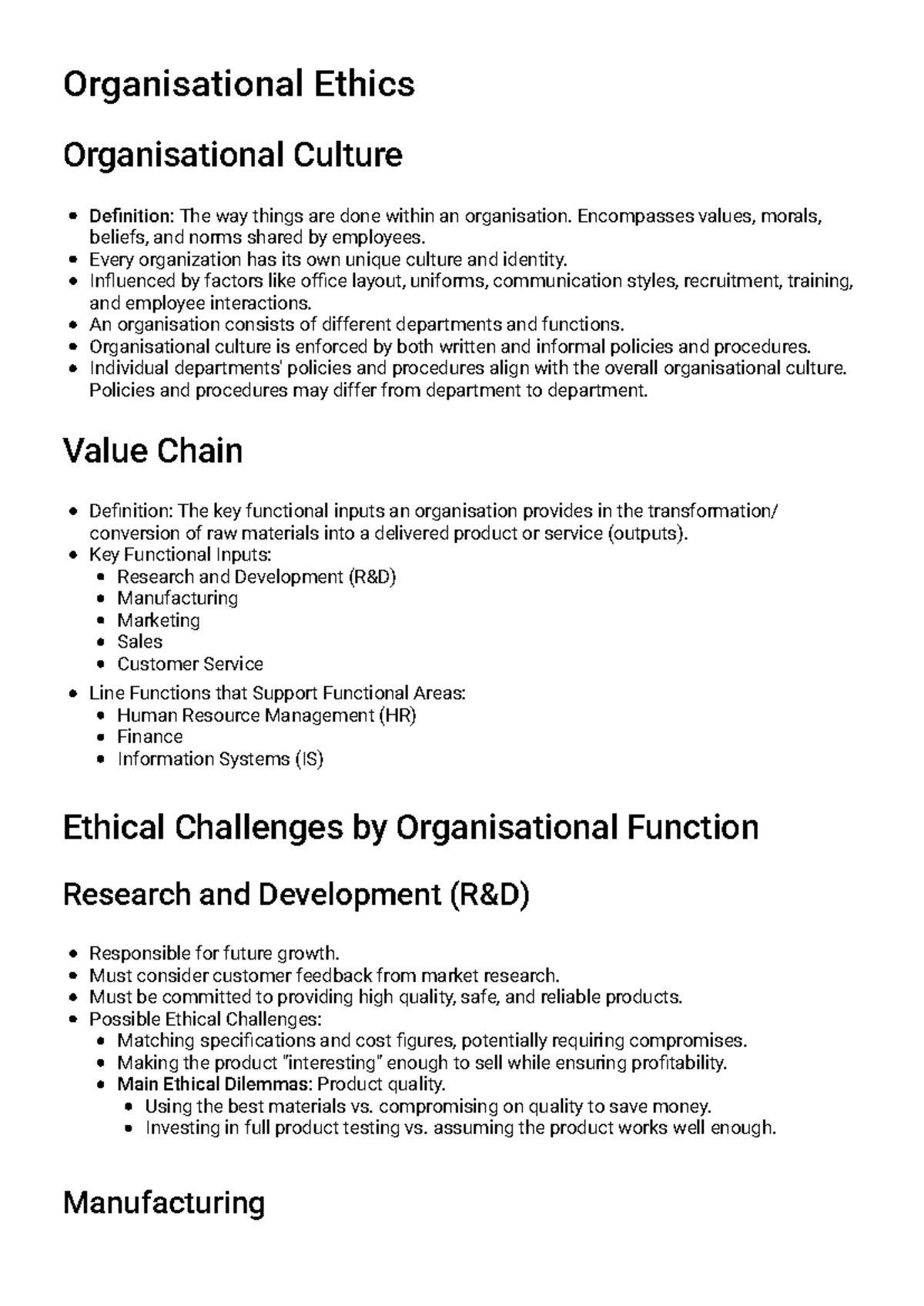 Organisational Ethics Overview - Study Guide (Course Code: OEC101 ...