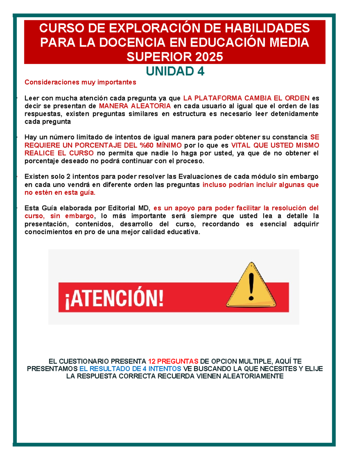 Unidad 4: Respuestas Guía para Habilidades Docentes EMS 2025 - Document Preview