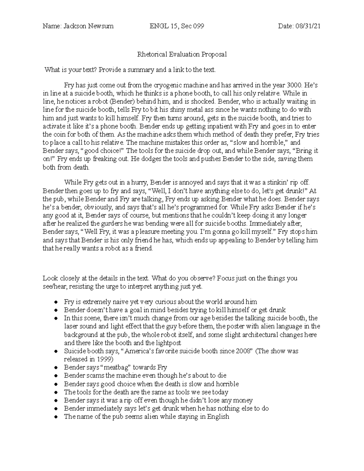 Rhetorical Evaluation Proposal-4 - Rhetorical Evaluation Proposal What ...