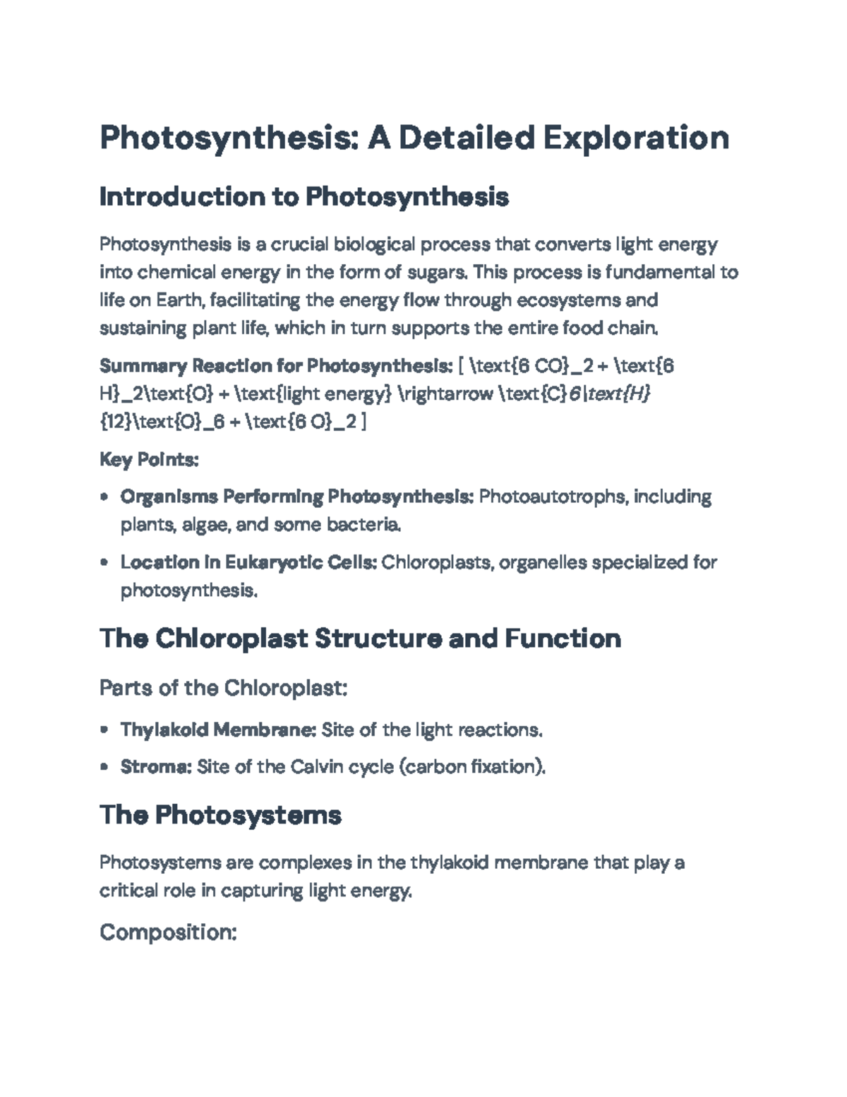 Detailed Exploration of Photosynthesis: Mechanisms & Key Concepts ...