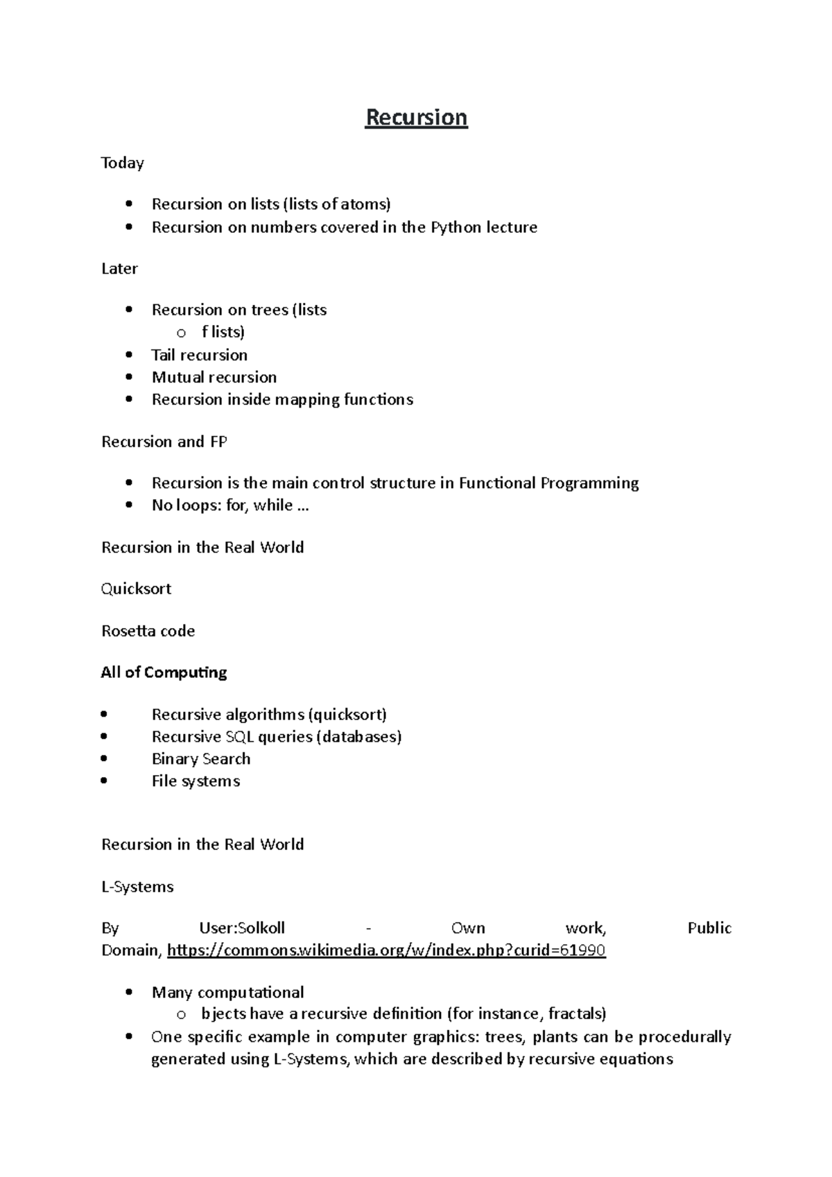Recursion - .. Recursion in the Real World Quicksort Rosetta code All ...