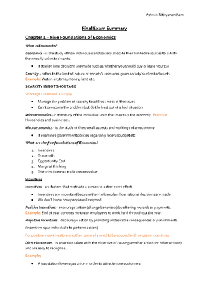 ECC1000 Mock final exam - principles of microeconomics - Studocu