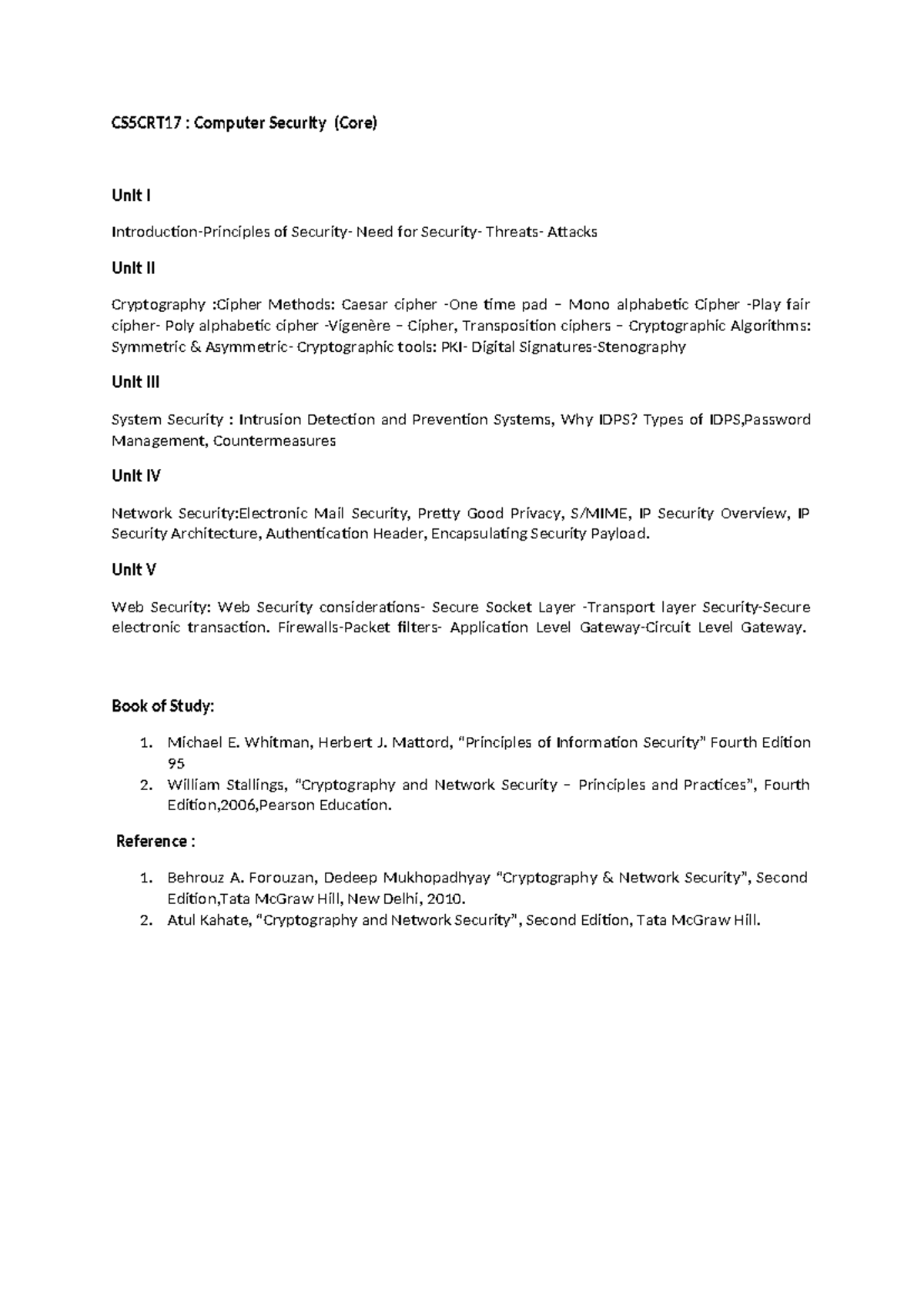 CS5CRT17: Computer Security Overview and Threat Analysis - Studocu