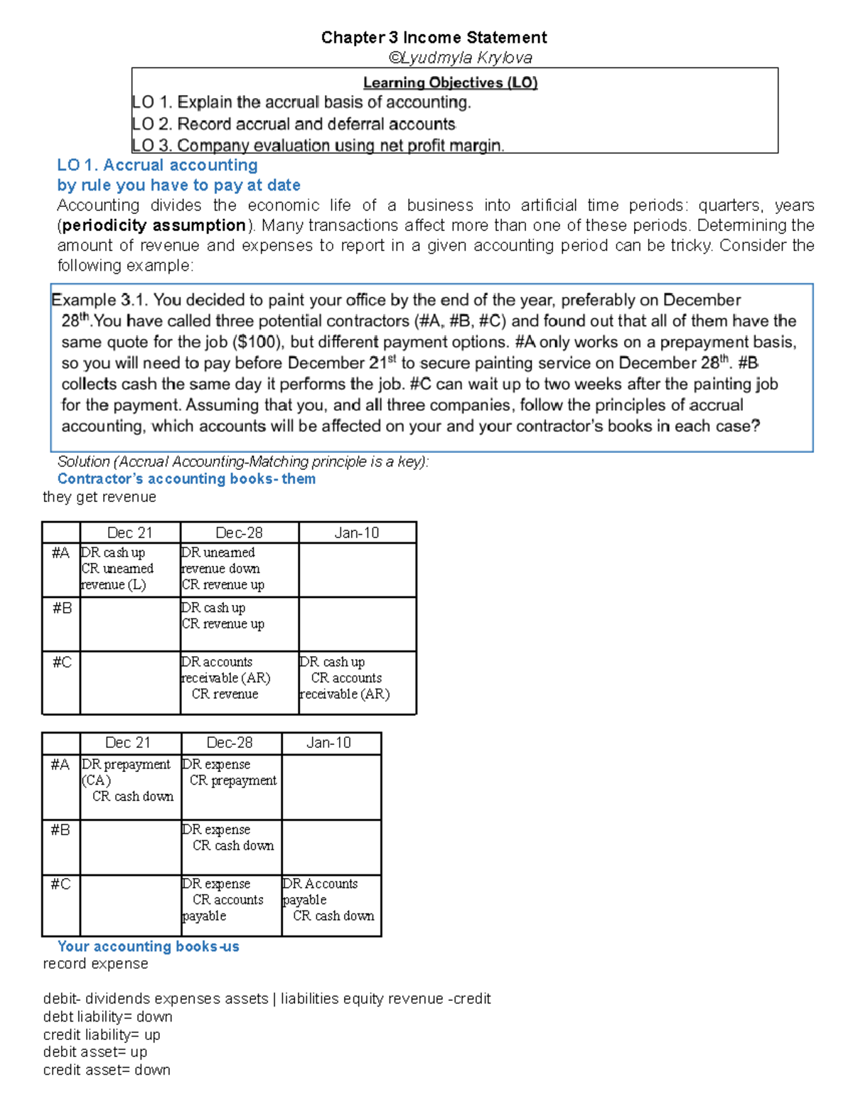 Acc 2361 Chapter 3 Income Statement Notes & Key Concepts - Studocu