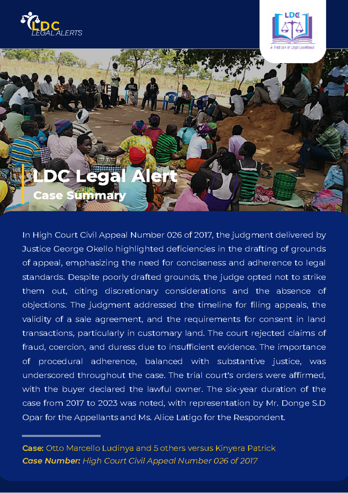 LDC Legal Alert: Case Summary of High Court Civil Appeal No. 026/2017 ...