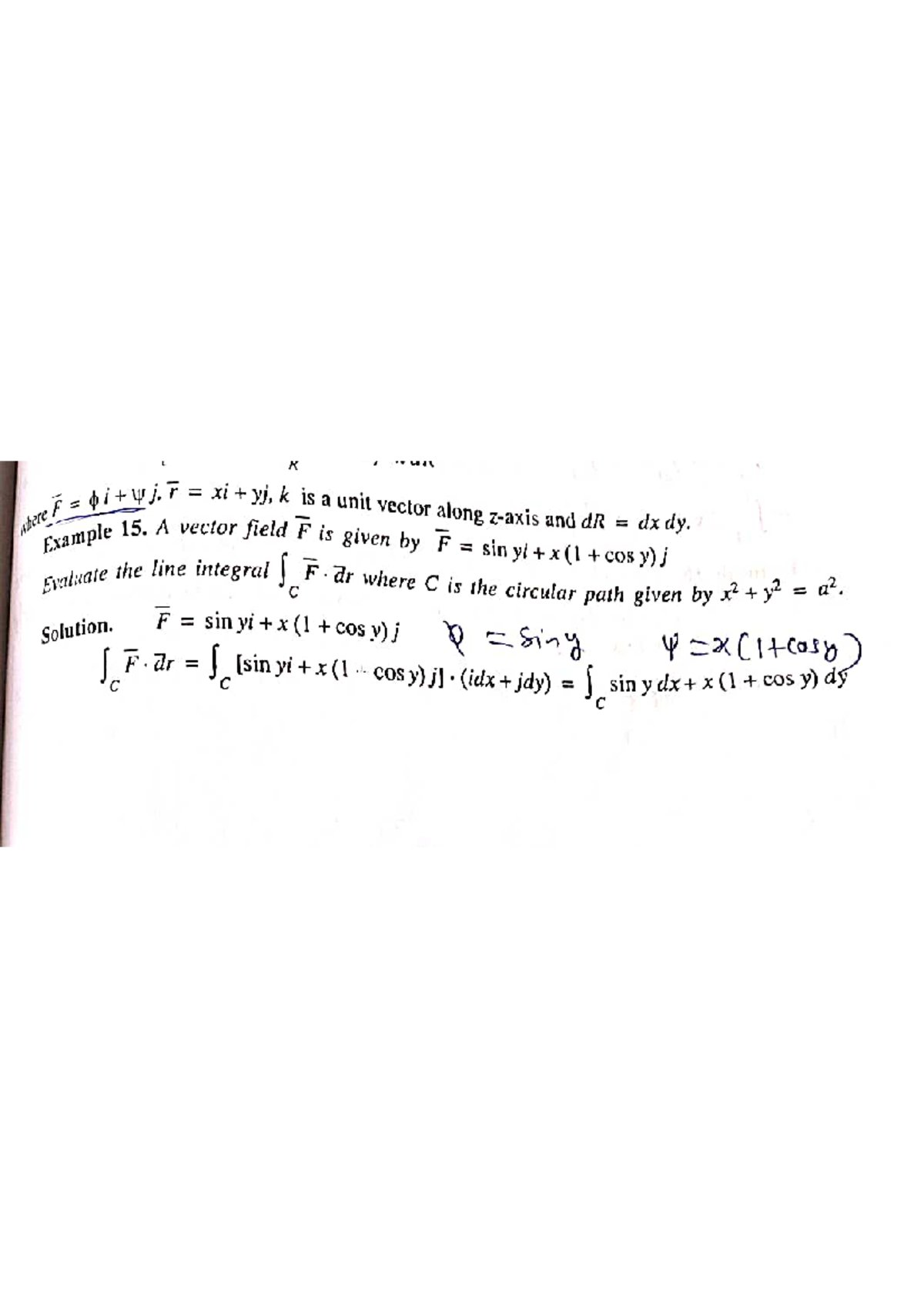 Green's Theorem - K , Yj, K Is A Unit Vector Along And Dr Dx Dy 