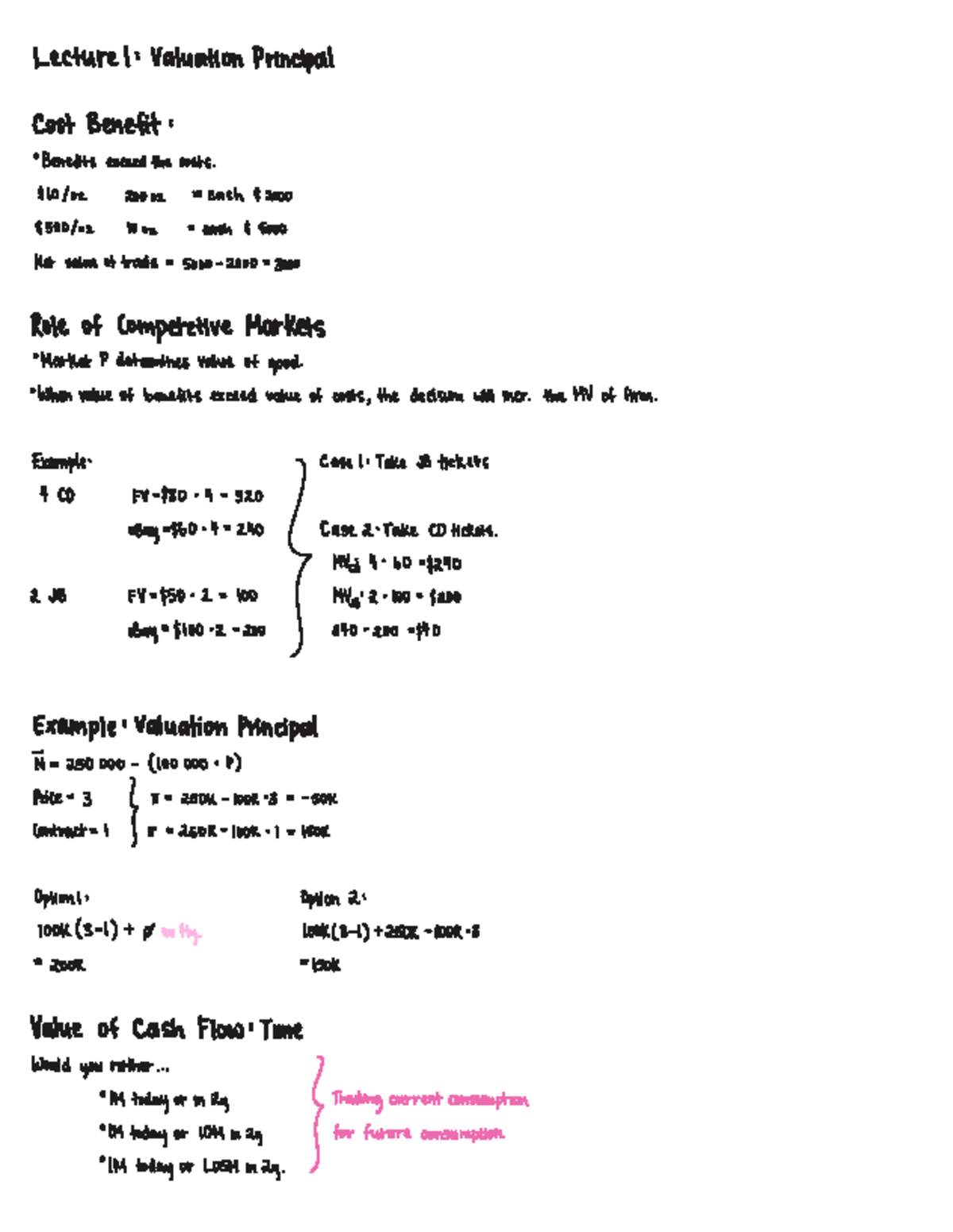 Lectures 1-6: Valuation Principles and Time Value of Money (1002) - Studocu