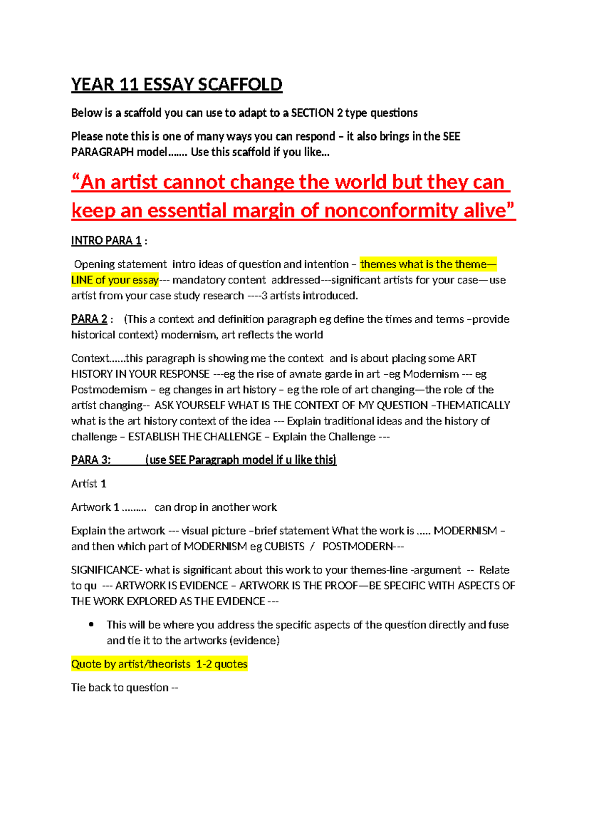 YEAR 11 ESSAY SCAFFOLD & PRACTICE ESSAY FOR PRELIM EXAM - Studocu