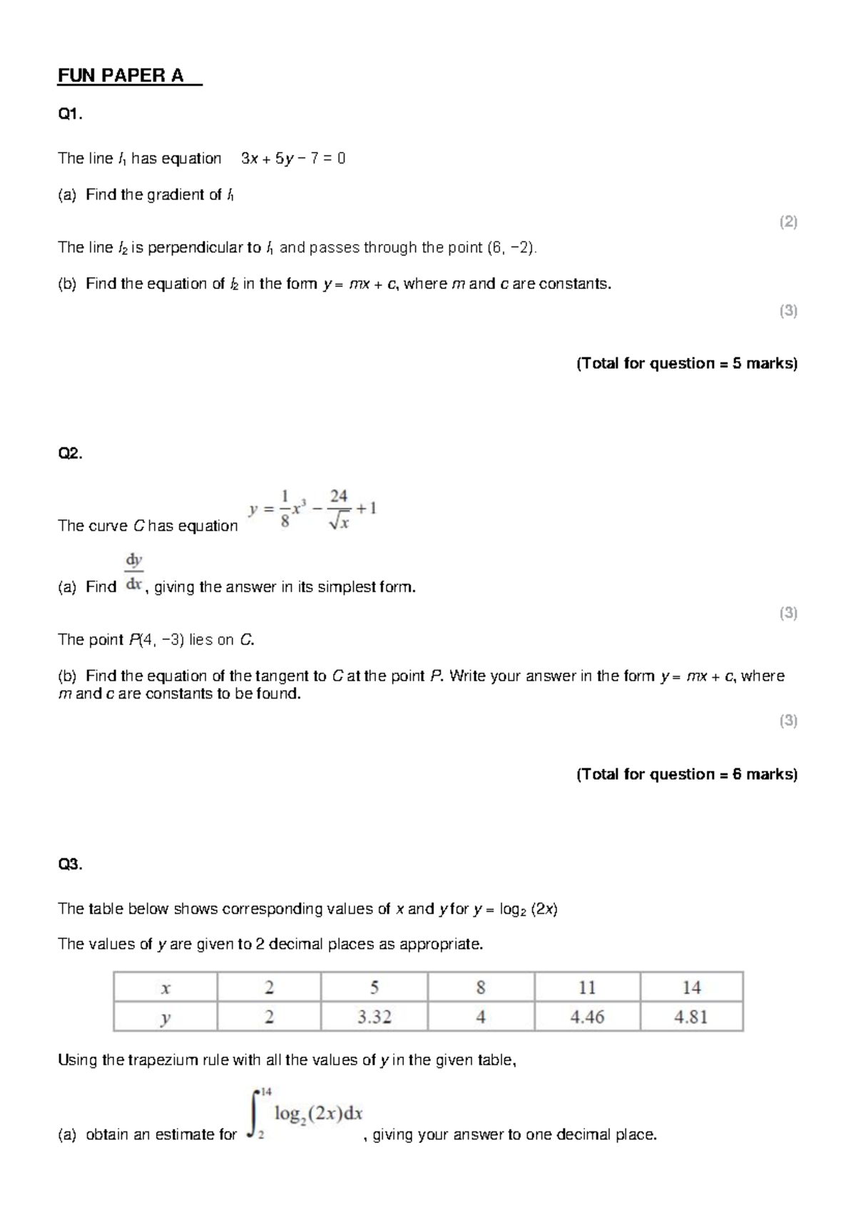 Mathematics Paper AA - Questions and Solutions - Studocu