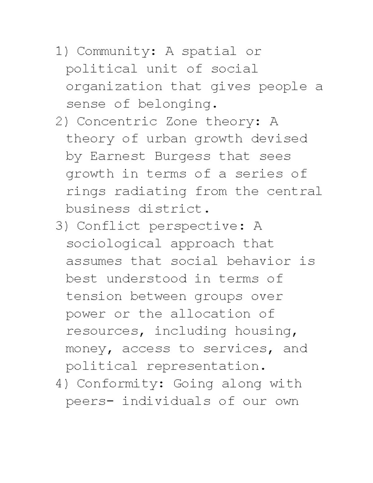 SOCI 101 - Vocab 3: Key Terms and Definitions for Study - Studocu