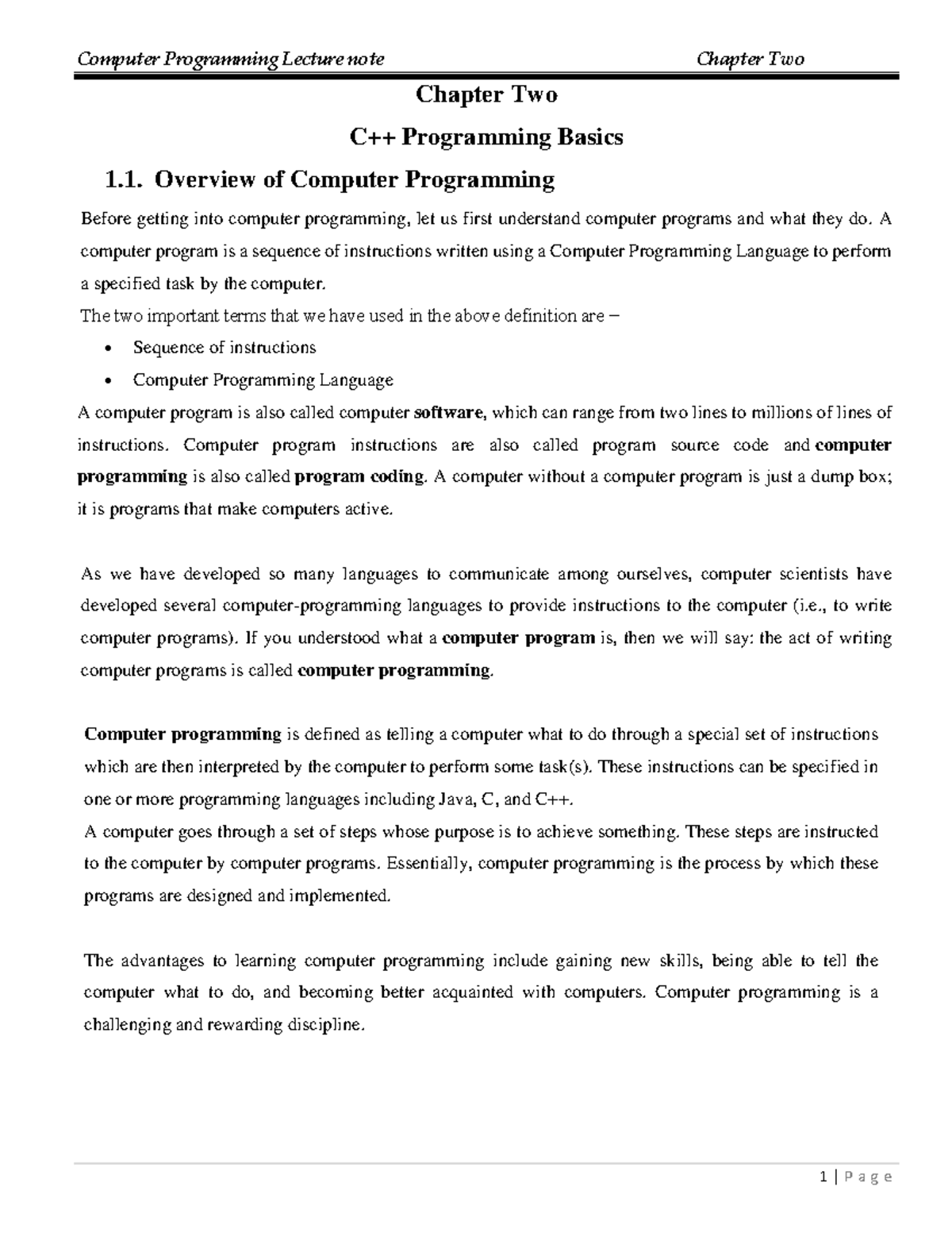 CPP Chapter 2 - Introduction to C++ Programming Basics and Structure ...