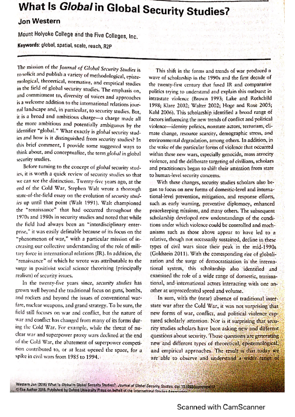 Global Security Studies (GSS) Overview: Key Concepts and Trends - Studocu