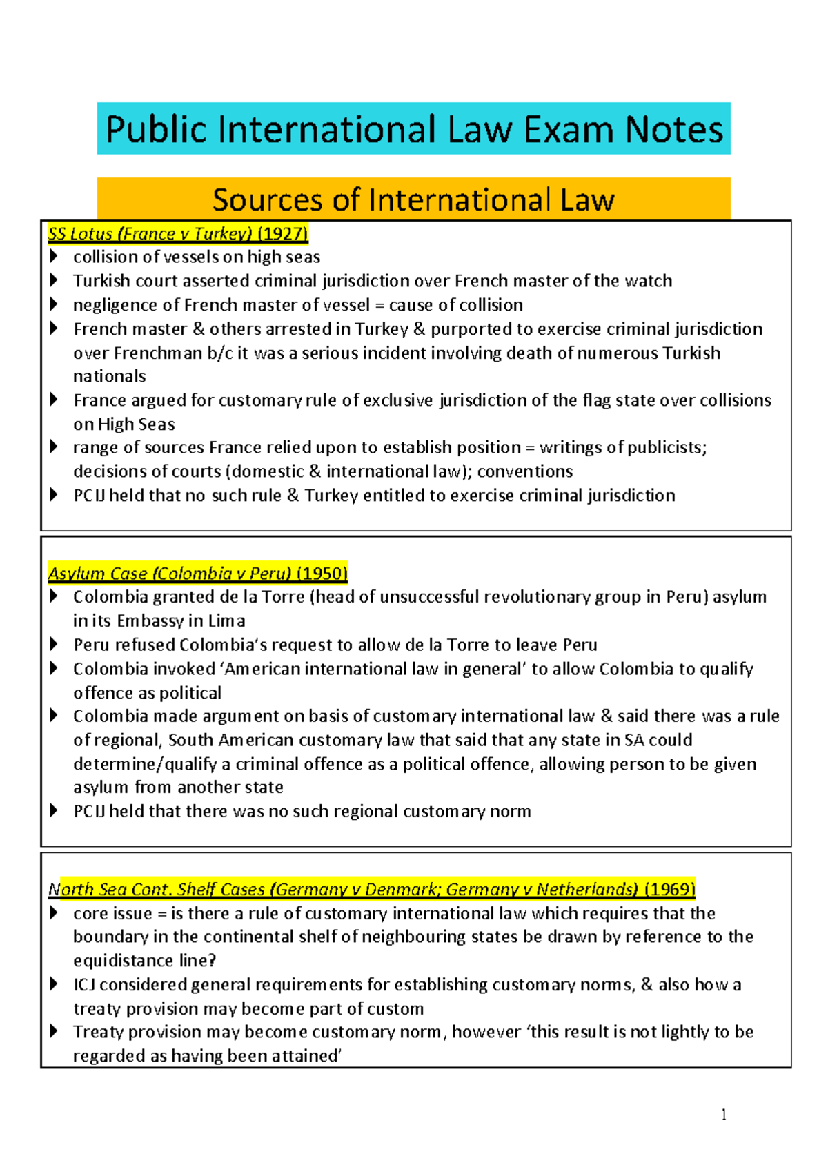 Public International Law Final Exam Scaffolds (PIL 301) - Studocu