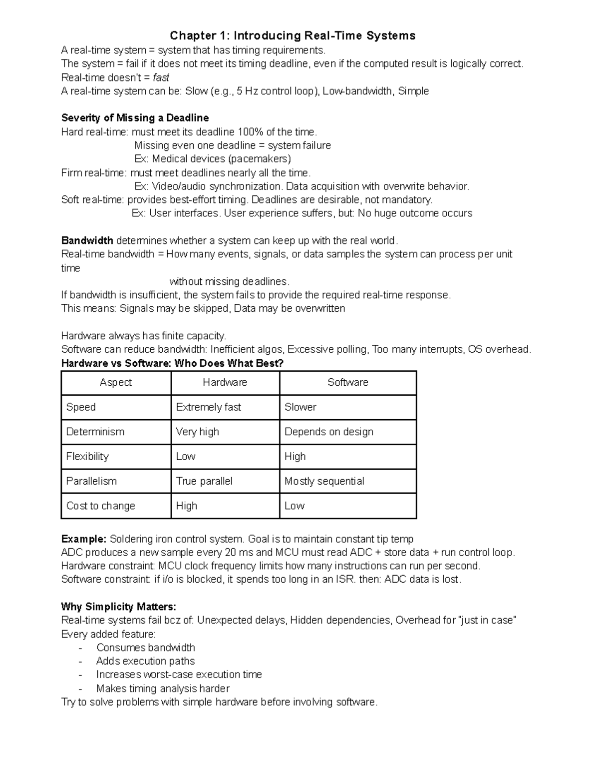 RTS Notes Part 1: Understanding Timing Systems and RTOS - Studocu