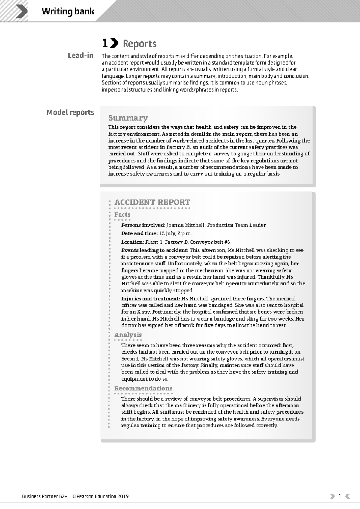 Bus Part B2P Writing Bank - 1 Reports The content and style of reports ...