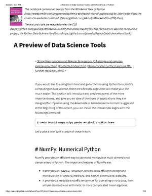 Basic Python Semantics Variables and Objects A Whirlwind Tour of Python ...