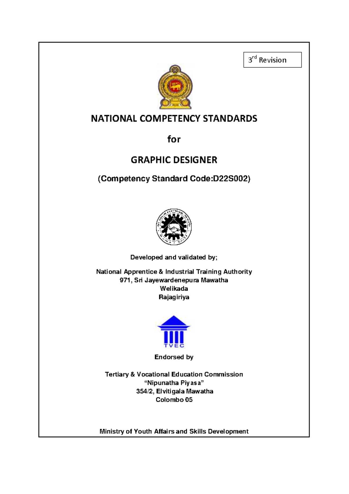 3rd Revision of National Competency Standards for Graphic Designer ...