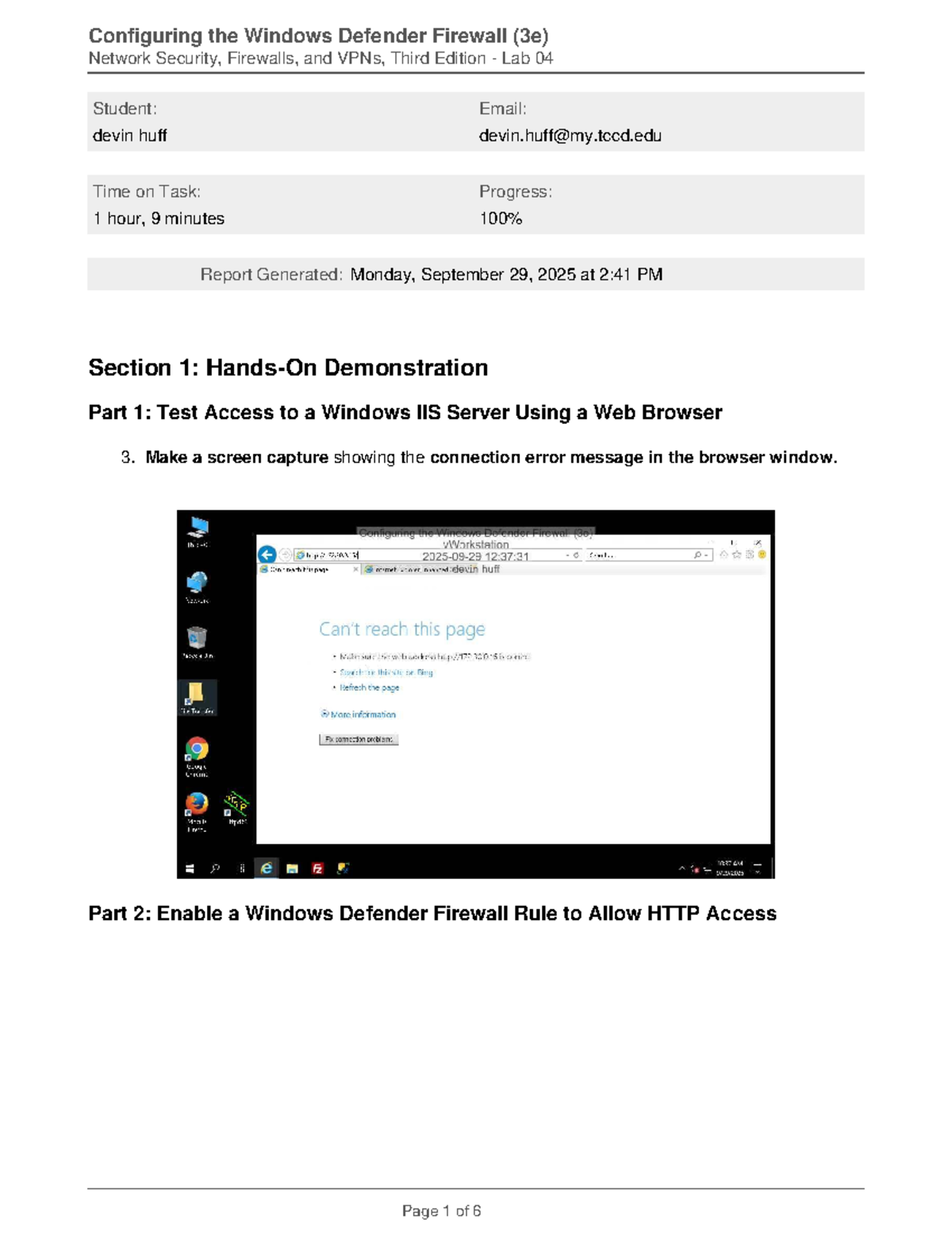 Configuring Windows Defender Firewall: ITSY2401 Lab 04 Guide - Studocu