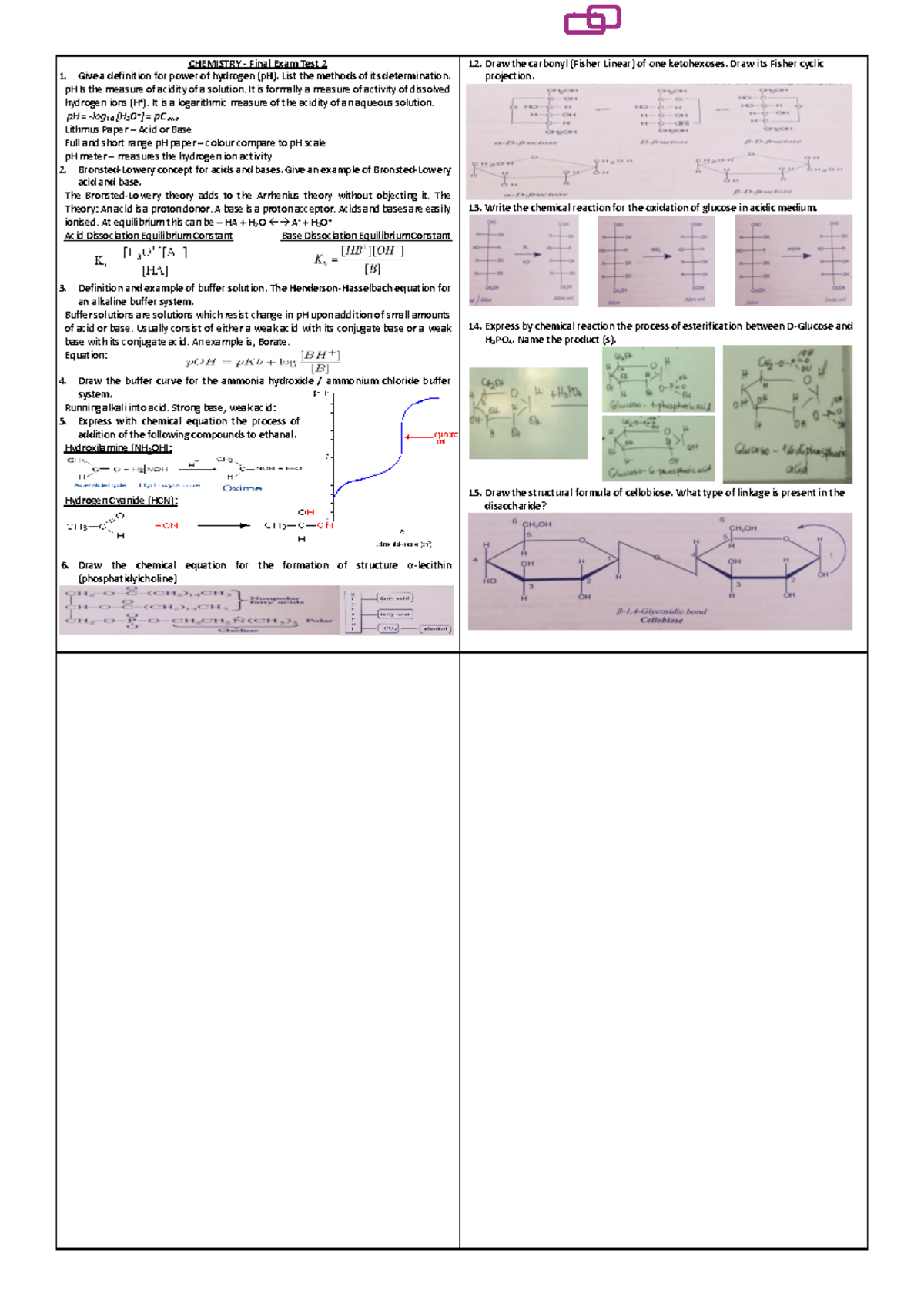 Chemistry CHEM-101 Final Exam Open Questions Study Guide - Studocu