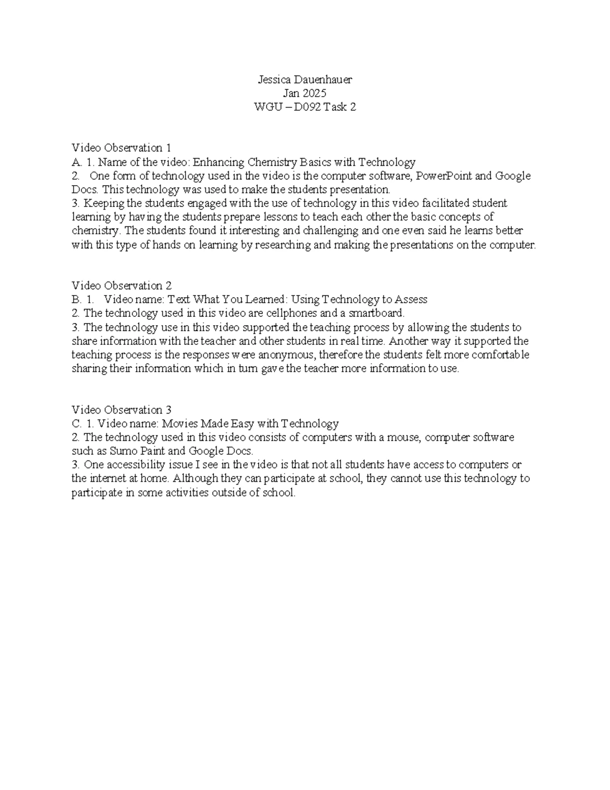 D093 Task 2: Evaluating Student Proficiency and Feedback Strategies ...