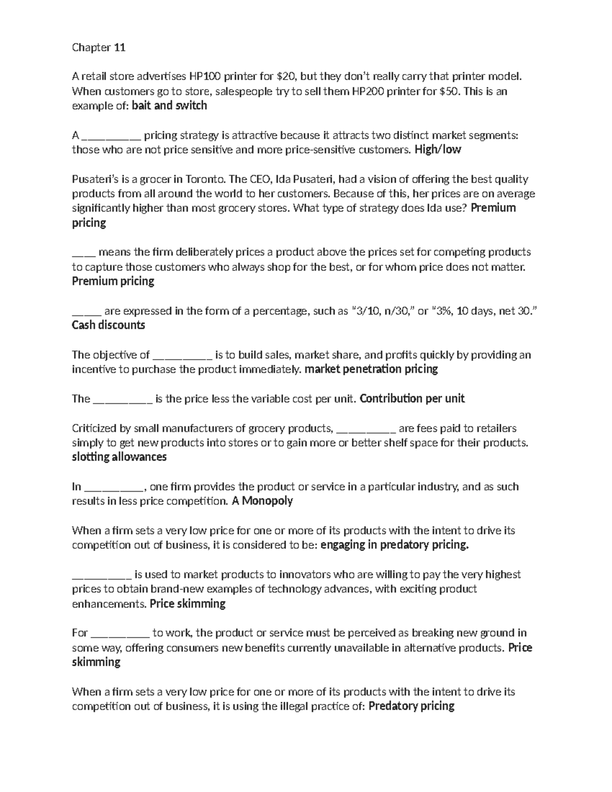 Chapter 11 Marketing Review Summary and Key Concepts - Studocu