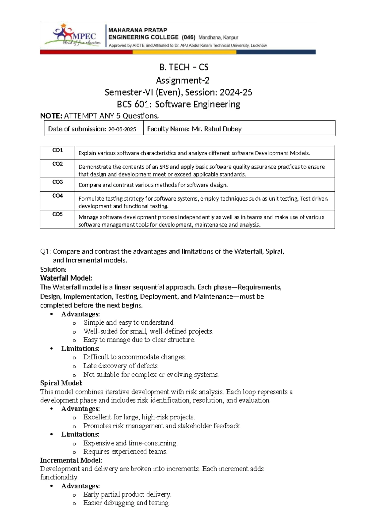 DBMS BCS501 B. TECH V SEM UNIT 1: Overview & Key Concepts - Studocu