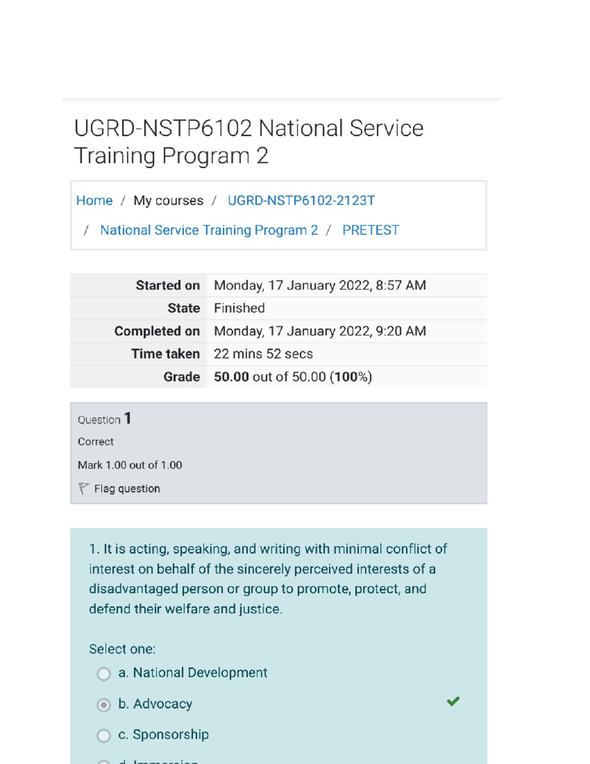 National Service Training Program Pretest - BS Computer Engineering ...