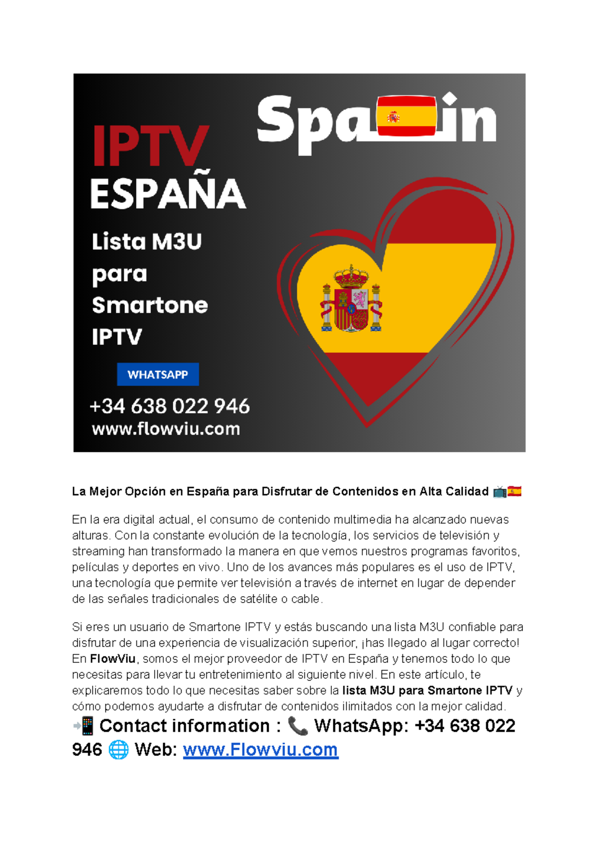 Lista M3U para Smartone IPTV - La Mejor Opción en España para Disfrutar de  Contenidos en Alta - Studocu