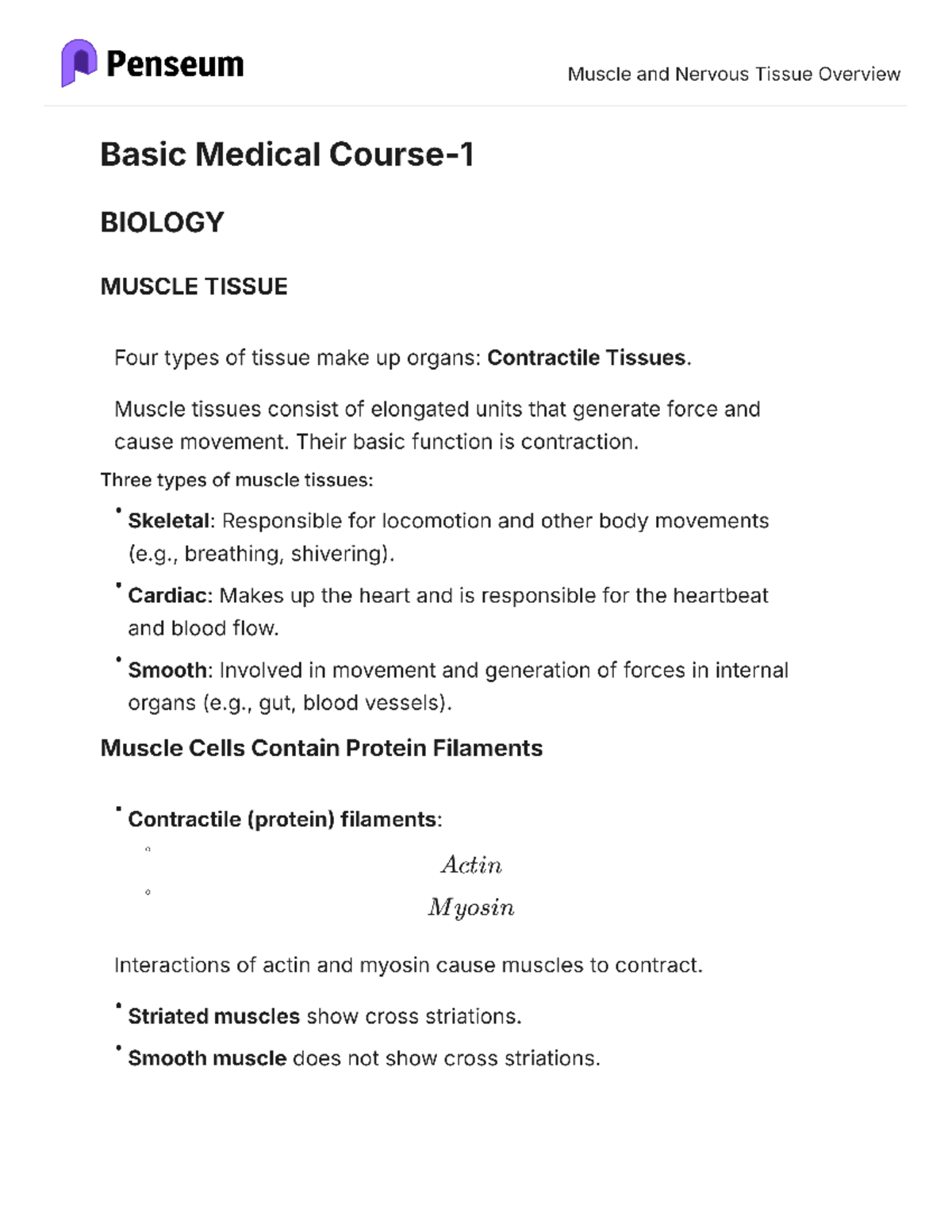 BIO 101 Muscle and Nervous Tissue Overview: Key Concepts Explained ...