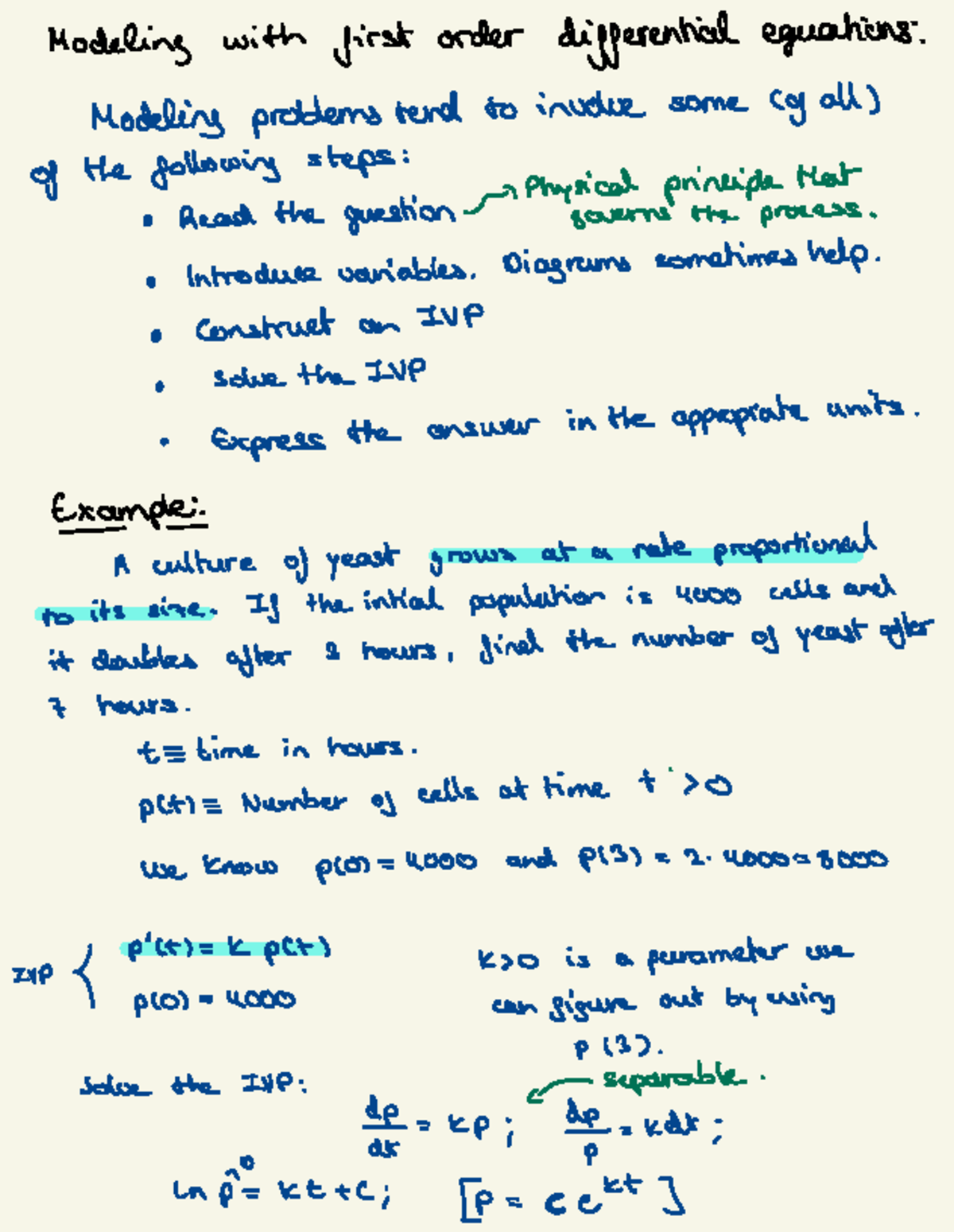 Week 202 - MATH 2552: Differential Equations Modeling Notes - Studocu