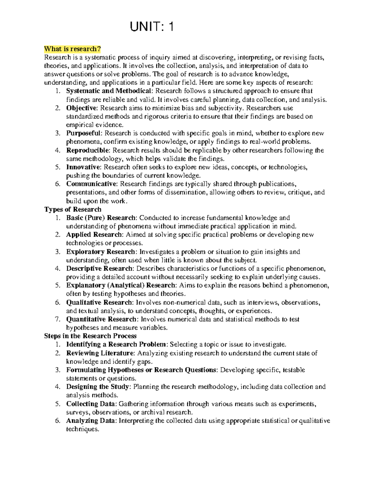 Research Notes: Understanding the Fundamentals of Research Process ...